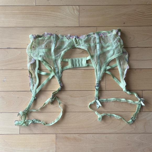 NWOT Flora Panty + Garter in Green - Picture 4 of 16